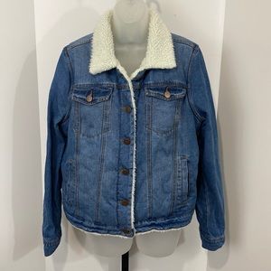 💚💚 JOU JOU PREMIUM COLLECTION LINED WITH FAUX SHERPA JEAN JACKET SIZE XL